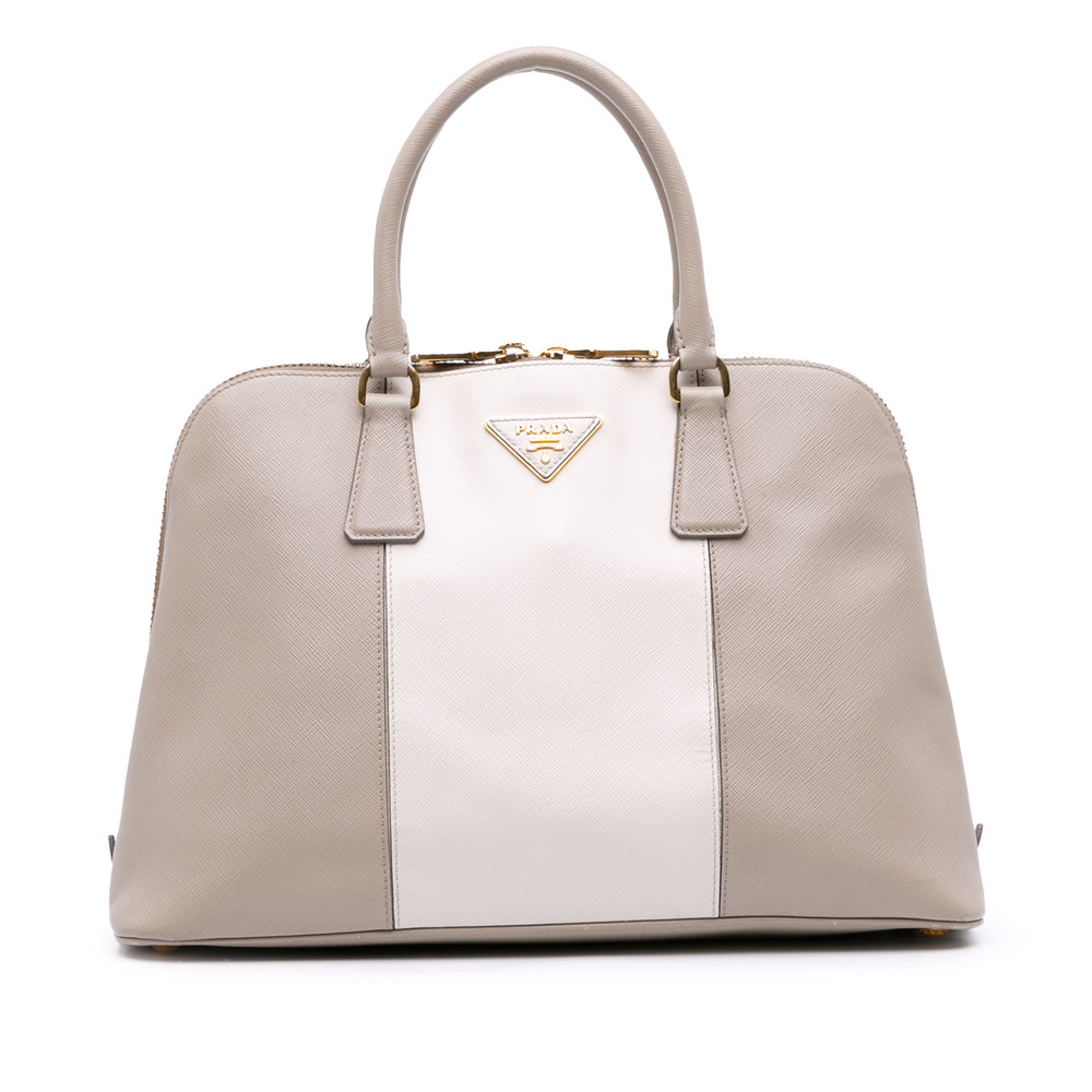Pre-Loved Prada Medium Bicolor Saffiano Lux Promenade Satchel